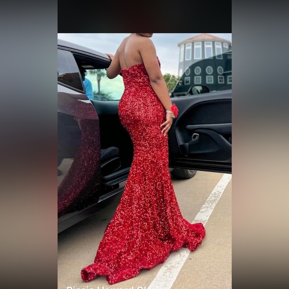 Elegant Red Sequin Gown